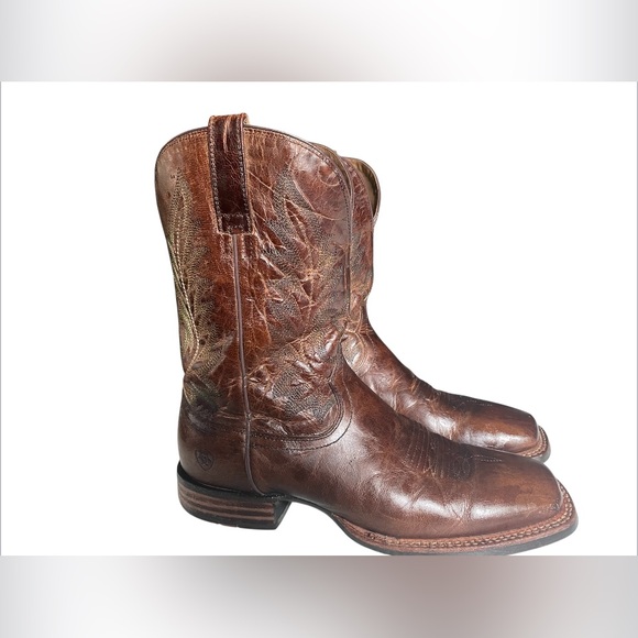 Ariat Men's Ridin' High Pecan Brn Square Toe Boots Size 10.5 D - Picture 3 of 8